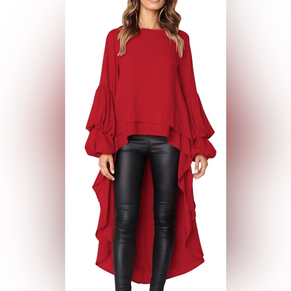 PrettyGarden Red Shirt Dress